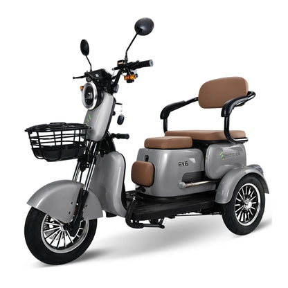 Grey Freejoyer FV6 electric three-wheel vehicle, front three-quarter view